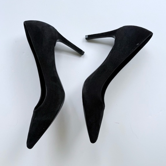 Saint Laurent Black Suede Pointed Toe High Heel Pumps 37 - Picture 8 of 16
